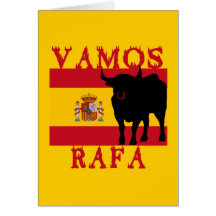 Vamos Rafa avec le drapeau de l'Espagne Cartes De Vœux