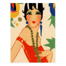 Vamp d'art déco, aileron des années 1920 cartes postales
