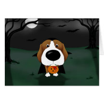 Vampire de Halloween de beagle Cartes De Vœux