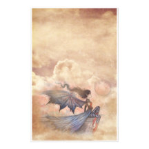 Vampire féerique gothique en nuages stationnaires papier à lettre