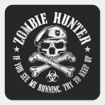 vampires de chasseur de zombi vivant complètement sticker carré