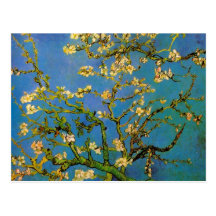 Van Gogh ; Arbre d'amande de floraison, fleurs vin Cartes Postales