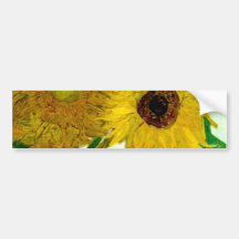 Van Gogh : Beaux-arts de cru de tournesols du vase Autocollant Pour Voiture