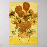 Van Gogh : Beaux-arts de cru de tournesols du vase Poster