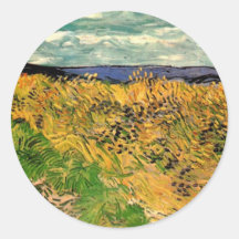 Van Gogh ; Bleuets de champ de blé, ferme vintage Autocollants