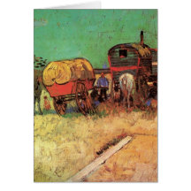 Van Gogh ; Campement des gitans avec des caravanes Cartes De Vœux