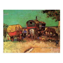 Van Gogh ; Campement des gitans avec des caravanes Cartes Postales