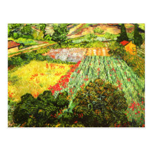 Van Gogh : Champ avec des pavots Cartes Postales