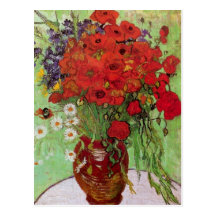 Van Gogh ; La vie toujours : Pavots et marguerites Carte Postale