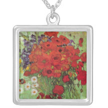 Van Gogh ; La vie toujours : Pavots et marguerites Pendentifs Personnalisés