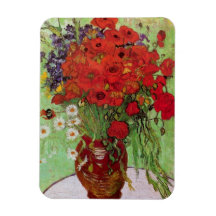 Van Gogh ; La vie toujours : Pavots et marguerites Magnet