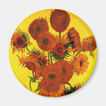 Van Gogh ; La vie toujours : Vase avec 15 tourneso Aimant Pour Réfrigérateur