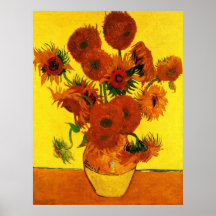 Van Gogh ; La vie toujours : Vase avec 15 tourneso Affiche