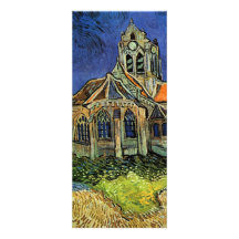 Van Gogh, l'église chez Auvers, font gagner la dat Bristols Personnalisés