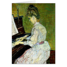 Van Gogh ; Marguerite des prés Gachet au piano, ar Carte De Vœux