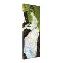Van Gogh ; Marguerite des prés Gachet au piano, ar Impression Sur Toile