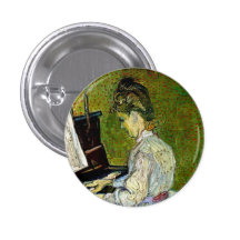Van Gogh - marguerite des prés Gachet au piano Badge Avec Épingle