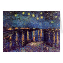 Van Gogh ; Nuit étoilée au-dessus du Rhône, art vi Carte De Vœux