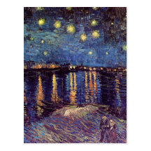 Van Gogh ; Nuit étoilée au-dessus du Rhône, art vi Cartes Postales
