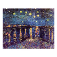 Van Gogh ; Nuit étoilée au-dessus du Rhône, art vi Invitations Personnalisées