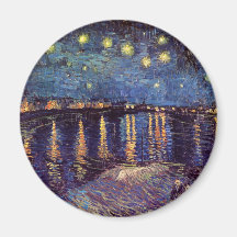 Van Gogh ; Nuit étoilée au-dessus du Rhône, art vi Aimants Pour Réfrigérateur
