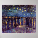 Van Gogh ; Nuit étoilée au-dessus du Rhône, art vi Affiche