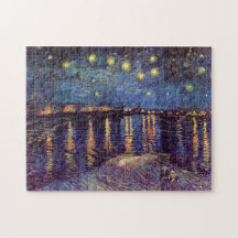 Van Gogh ; Nuit étoilée au-dessus du Rhône, art vi Puzzles Avec Photo