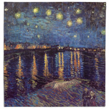 Van Gogh ; Nuit étoilée au-dessus du Rhône, art vi Serviette