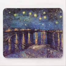 Van Gogh ; Nuit étoilée au-dessus du Rhône, art vi Tapis De Souris