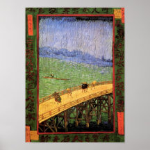 Van Gogh - pont de Japonaiserie sous la pluie Affiche