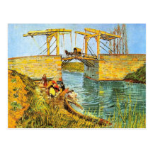 Van Gogh ; Pont de Langlois au lavage de femmes d' Cartes Postales