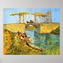 Van Gogh ; Pont de Langlois au lavage de femmes d' Affiches