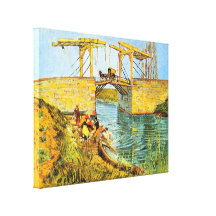 Van Gogh ; Pont de Langlois au lavage de femmes d' Toiles Tendues Sur Châssis