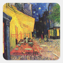 Van Gogh ; Terrasse de café la nuit, beaux-arts vi Autocollants