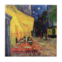 Van Gogh ; Terrasse de café la nuit, beaux-arts vi Carreau
