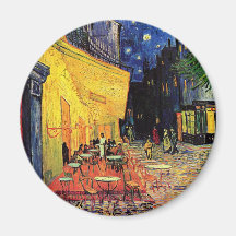 Van Gogh ; Terrasse de café la nuit, beaux-arts vi Aimants