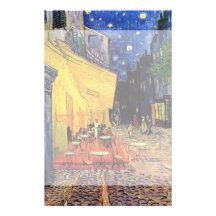 Van Gogh ; Terrasse de café la nuit, beaux-arts vi Papier À Lettre Personnalisable