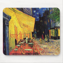 Van Gogh ; Terrasse de café la nuit, beaux-arts vi Tapis De Souris
