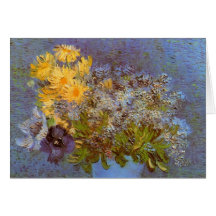 Van Gogh ; Vase avec des lilas, des marguerites et Cartes