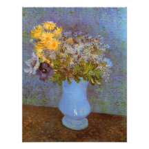 Van Gogh ; Vase avec des lilas, des marguerites et Invitations