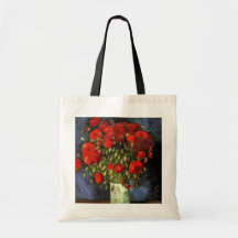Van Gogh ; Vase avec les pavots rouges, fleurs vin Sacs De Toile