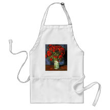 Van Gogh ; Vase avec les pavots rouges, fleurs vin Tabliers