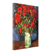 Van Gogh ; Vase avec les pavots rouges, fleurs vin Impressions Sur Toile