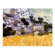Van Gogh ; Vue d'Auvers avec l'église Carte Postale