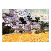 Van Gogh ; Vue d'Auvers avec l'église Bristols Personnalisés