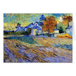 Van Gogh - vue de l'église Carte De Vœux