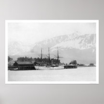 Vapeur accouplé dans Seward, Alaska 1916 Posters