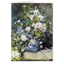 Vase à Pierre-Auguste Renoir de fleurs Carte
