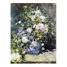 Vase à Pierre-Auguste Renoir de fleurs Carte Postale