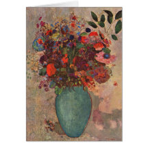 Vase turc, Odilon Redon, fleurs vintages florales Carte De Vœux